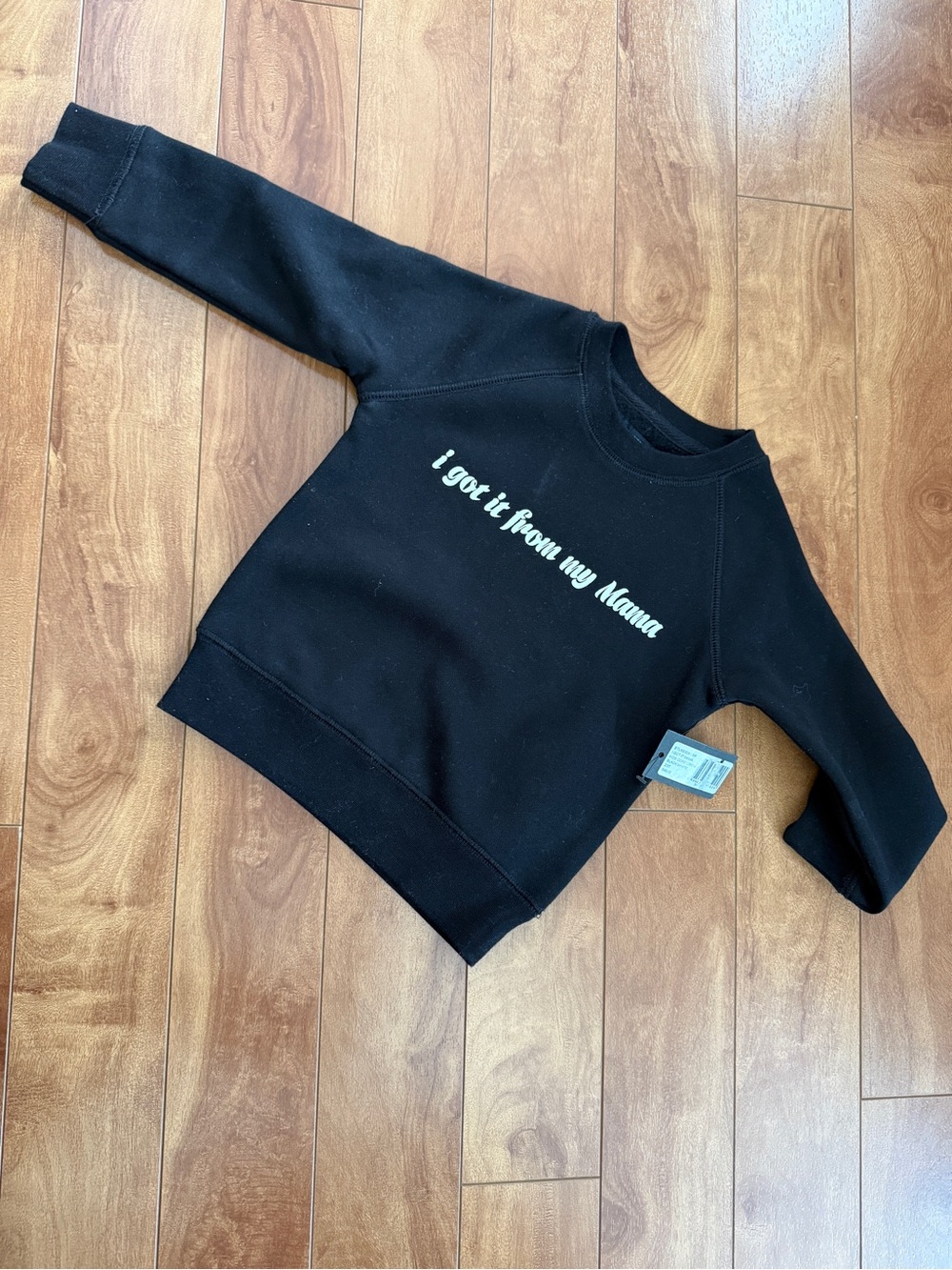 Brunette The Label Kids Black Sweatshirt with White Script